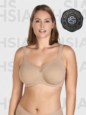 HSIA CoolComfort Smoothing Unlined Minimizer Bra 38DDD Nude NWT
